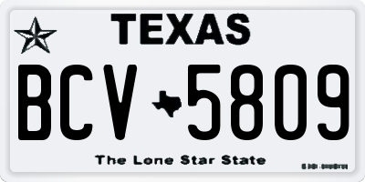 TX license plate BCV5809
