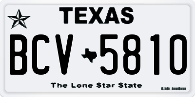 TX license plate BCV5810