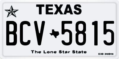 TX license plate BCV5815