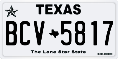 TX license plate BCV5817