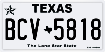 TX license plate BCV5818
