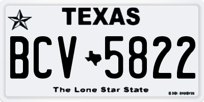 TX license plate BCV5822