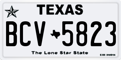 TX license plate BCV5823