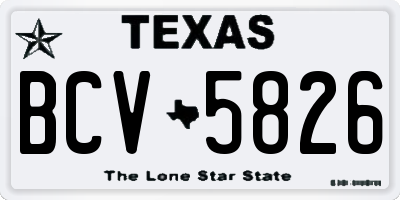 TX license plate BCV5826