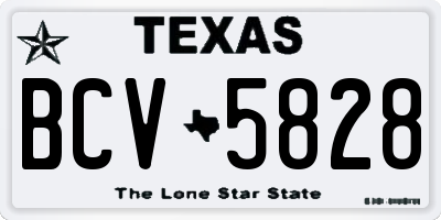 TX license plate BCV5828