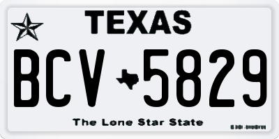 TX license plate BCV5829