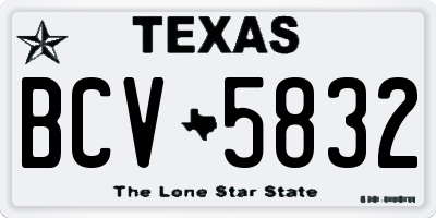 TX license plate BCV5832