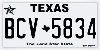 TX license plate BCV5834