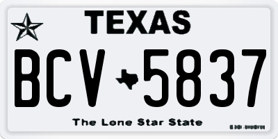 TX license plate BCV5837