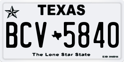 TX license plate BCV5840