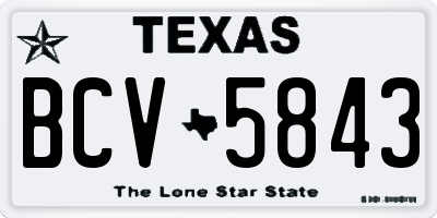 TX license plate BCV5843