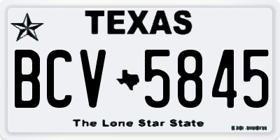 TX license plate BCV5845