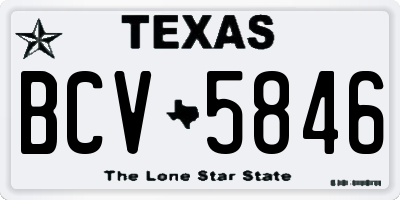 TX license plate BCV5846