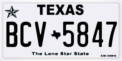 TX license plate BCV5847