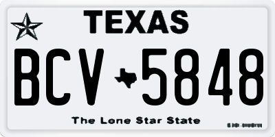TX license plate BCV5848
