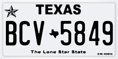TX license plate BCV5849