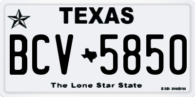 TX license plate BCV5850