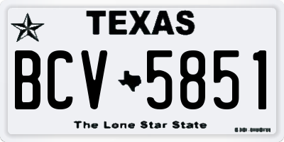 TX license plate BCV5851
