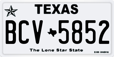 TX license plate BCV5852
