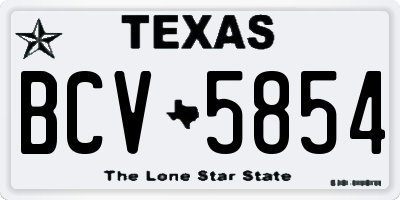 TX license plate BCV5854