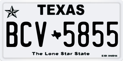 TX license plate BCV5855