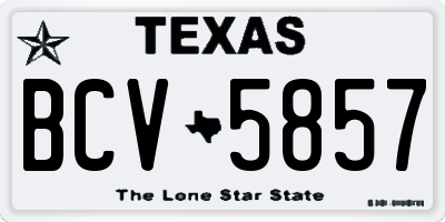 TX license plate BCV5857