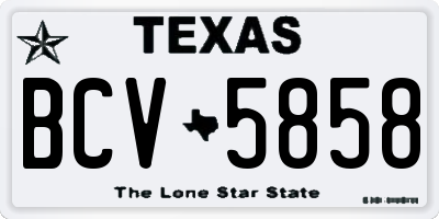 TX license plate BCV5858