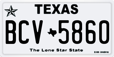TX license plate BCV5860