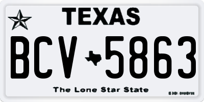 TX license plate BCV5863