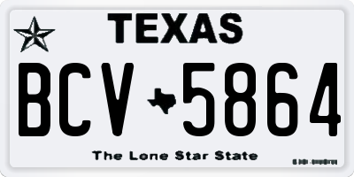 TX license plate BCV5864