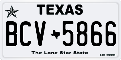 TX license plate BCV5866