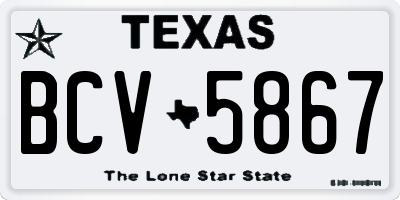 TX license plate BCV5867