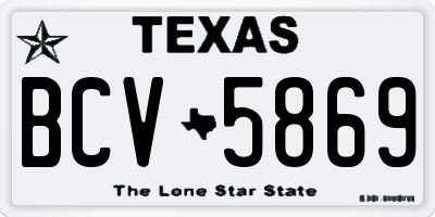 TX license plate BCV5869