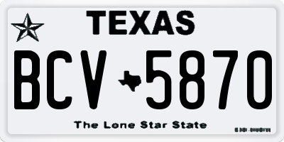 TX license plate BCV5870