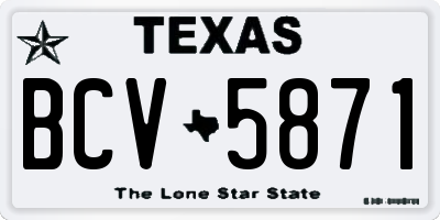 TX license plate BCV5871