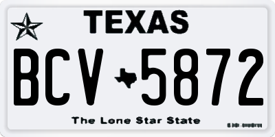 TX license plate BCV5872