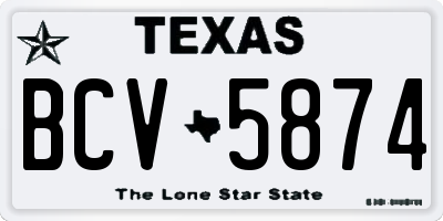 TX license plate BCV5874