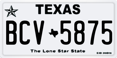 TX license plate BCV5875