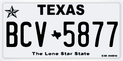 TX license plate BCV5877