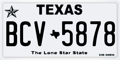 TX license plate BCV5878