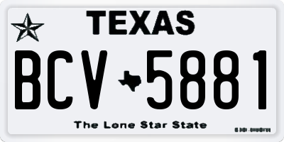 TX license plate BCV5881