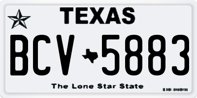 TX license plate BCV5883