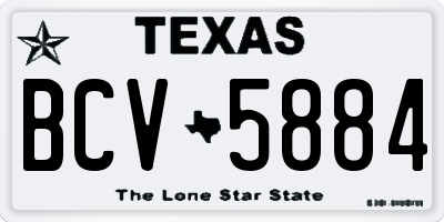 TX license plate BCV5884