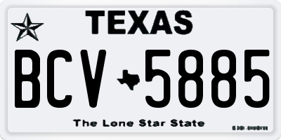 TX license plate BCV5885