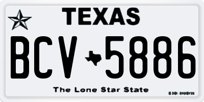 TX license plate BCV5886