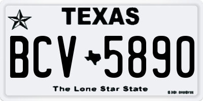 TX license plate BCV5890