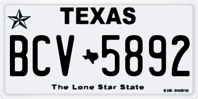 TX license plate BCV5892