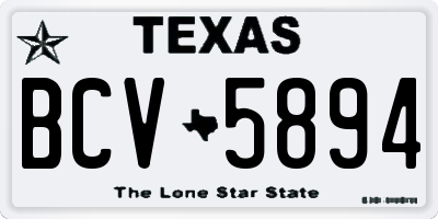 TX license plate BCV5894