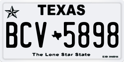 TX license plate BCV5898