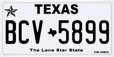 TX license plate BCV5899